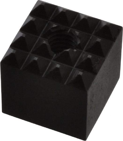 Fairlane - 1/2" Square, 10-32 Thread, 1/2" High, Fine Tooth Grade, Diamond Serration, High Speed Steel, Square Positioning Gripper - 0.03 x 45A° Chamfer, Black Oxide Finish - Eagle Tool & Supply