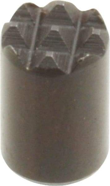 Fairlane - 8-32 Thread, 1/4" Diam, 3/8" High, Threaded, Extra Fine Tooth Grade Diamond Serration Tooth Pattern, High Speed Steel, Round Positioning Gripper - Black Oxide Coated - Eagle Tool & Supply