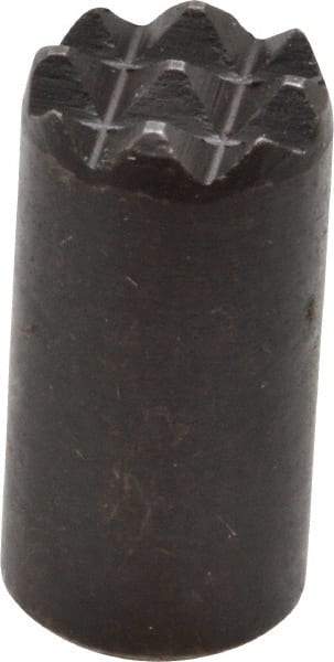 Fairlane - 8-32 Thread, 1/4" Diam, 1/2" High, Threaded, Extra Fine Tooth Grade Diamond Serration Tooth Pattern, High Speed Steel, Round Positioning Gripper - Black Oxide Coated - Eagle Tool & Supply