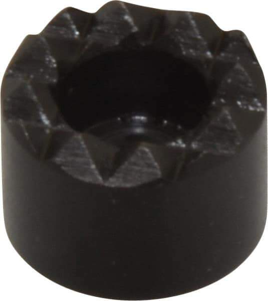 Fairlane - 1/2" Diam, 3/8" High, No. 8 C Bore SHCS, Counterbored, Fine Tooth Grade Diamond Serration Tooth Pattern, High Speed Steel, Round Positioning Gripper - Black Oxide Coated - Eagle Tool & Supply