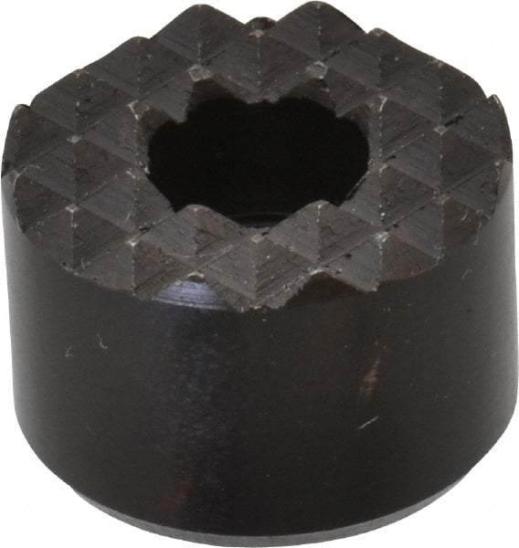 Fairlane - 3/4" Diam, 1/2" High, No. 10 C Bore SHCS, Counterbored, Fine Tooth Grade Diamond Serration Tooth Pattern, High Speed Steel, Round Positioning Gripper - Black Oxide Coated - Eagle Tool & Supply
