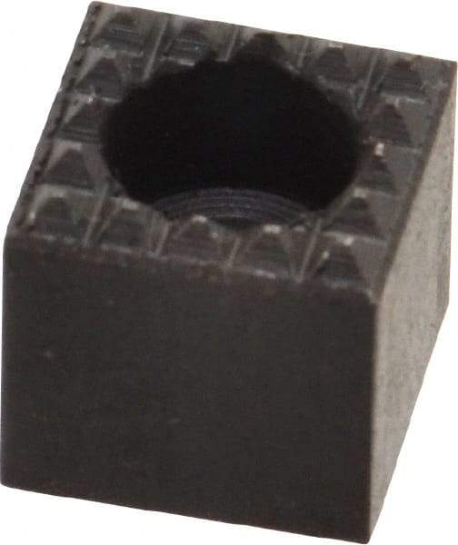 Fairlane - 1/2" Square, 1/2" High, #10 C Bore SHCS Size, Extra Fine Tooth Grade, Diamond Serration, High Speed Steel, Square Positioning Gripper - 0.03 x 45A° Chamfer, 1/4" Counterbore Depth, Black Oxide Finish - Eagle Tool & Supply