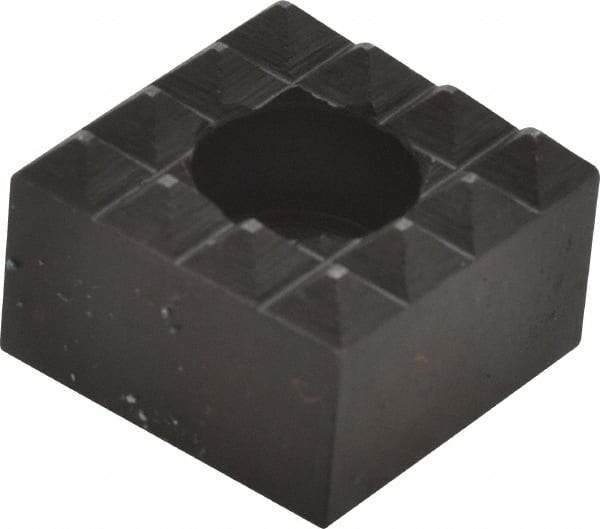 Fairlane - 3/4" Square, 1/2" High, 1/4 C Bore SHCS Size, Coarse Tooth Grade, Diamond Serration, High Speed Steel, Square Positioning Gripper - 0.03 x 45A° Chamfer, 5/16" Counterbore Depth, Black Oxide Finish - Eagle Tool & Supply