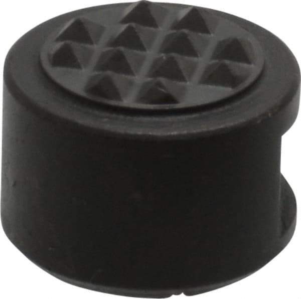 Fairlane - 10-32 Thread, 1/2" Diam, 3/8" High, Threaded, Extra Fine Tooth Grade Diamond Serration Tooth Pattern, Carbide Tipped, Round Positioning Gripper - 3/16" Flat Width, Uncoated - Eagle Tool & Supply