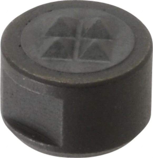 Fairlane - 10-32 Thread, 1/2" Diam, 3/8" High, Threaded, 4-Point Tooth Grade Diamond Serration Tooth Pattern, Carbide Tipped, Round Positioning Gripper - 3/16" Flat Width, Uncoated - Eagle Tool & Supply