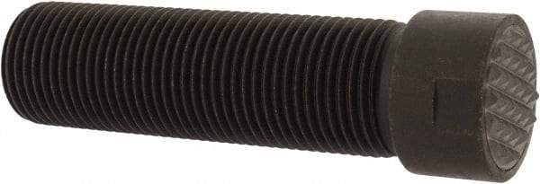 Fairlane - Serrated Tooth, 3/4-16, 5/16" Internal Hex, 2-1/2" Shank Length, 2-1/2" Thread Length, Black Oxide Finish, Round Head, Adjustable Positioning Gripper - 3/4" Pad Diam, 7/8" Hex, 1/4" Head Height, Fine Tooth Grade - Eagle Tool & Supply