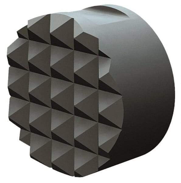 Fairlane - 10-32 Thread, 1/2" Diam, 1/2" High, Threaded, Fine Tooth Grade Diamond Serration Tooth Pattern, Solid Carbide, Round Positioning Gripper - 0.13" Flat Width, Uncoated - Eagle Tool & Supply