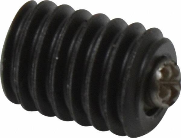 Fairlane - 3/8-16, 1/2" Thread Length, 3/16" Ball Diam, Serrated Ball Pad Surface, Alloy Steel, Black Oxide, Threaded, Swivel Action Gripper Assemblies - 5/32" Contact Diam, High Speed Steel Ball - Eagle Tool & Supply