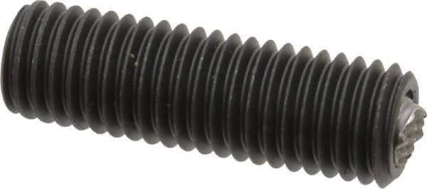Fairlane - 5/8-11, 2" Thread Length, 3/8" Ball Diam, Serrated Ball Pad Surface, Alloy Steel, Black Oxide, Threaded, Swivel Action Gripper Assemblies - 5/16" Contact Diam, High Speed Steel Ball - Eagle Tool & Supply