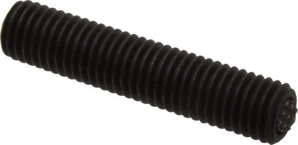 Fairlane - 5/8-11, 3" Thread Length, 3/8" Ball Diam, Serrated Ball Pad Surface, Alloy Steel, Black Oxide, Threaded, Swivel Action Gripper Assemblies - 5/16" Contact Diam, High Speed Steel Ball - Eagle Tool & Supply
