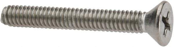 Value Collection - #8-32 UNC, 1-1/4" OAL Phillips Drive Machine Screw - Flat Head, Grade 316 Stainless Steel, Uncoated, Without Washer - Eagle Tool & Supply