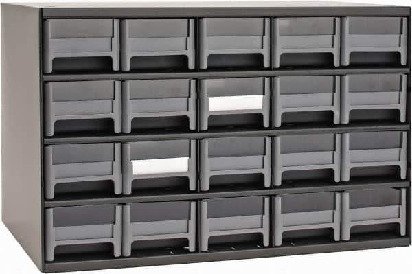 Akro-Mils - 20 Drawer, Small Parts Modular Steel Frame Storage Cabinet - 11" Deep x 17" Wide x 11" High - Eagle Tool & Supply