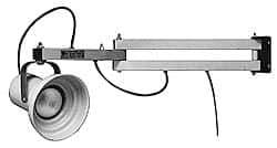 Made in USA - 60 Inch, Pivot Friction, Wall Mounted, Incandescent, Yellow, Dock Light - 100 Watt, 220/240 Volt, Nonmagnifying - Eagle Tool & Supply