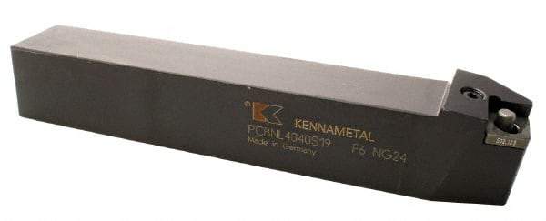 Kennametal - PCBN, Right Hand Cut, 5° Lead Angle, 25mm Shank Height x 25mm Shank Width, Negative Rake Indexable Turning Toolholder - 150mm OAL, CN..1204.. Insert Compatibility, Series Kenlever - Eagle Tool & Supply