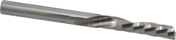 Onsrud - 1/4" Cutting Diam x 1-1/4" Length of Cut, 1 Flute, Downcut Spiral Router Bit - Uncoated, Right Hand Cut, Solid Carbide, 3" OAL x 1/4" Shank Diam, Single Edge, 21° Helix Angle - Eagle Tool & Supply