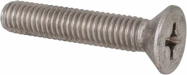 Value Collection - 3/8-16 UNC, 2" OAL Phillips Drive Machine Screw - Flat Head, Grade 316 Stainless Steel, Uncoated, Without Washer - Eagle Tool & Supply