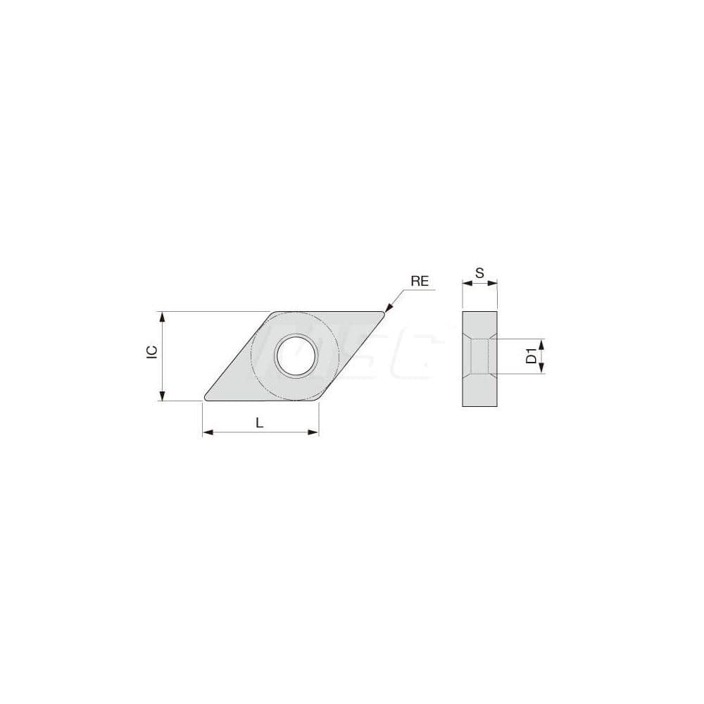 Turning Insert: DNMG434SH T6130, Solid Carbide TiCN & TiN Finish, Neutral, 1/2″ Inscribed Circle, 0.0630″ Corner Radius, 55.0 ° N/A Diamond, Series DNMG