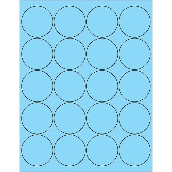 Tape Logic - Pack of (20), 100 Sheet 2" x 2" Pastel Blue Permanent Acrylic Laser Labels - Eagle Tool & Supply
