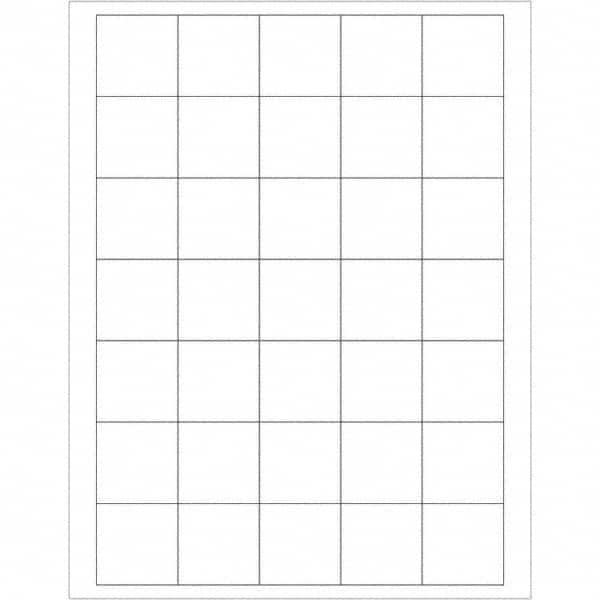 Tape Logic - Pack of (35), 100 Sheet 1-1/2" x 1-1/2" White Removable Acrylic Laser Labels - Eagle Tool & Supply