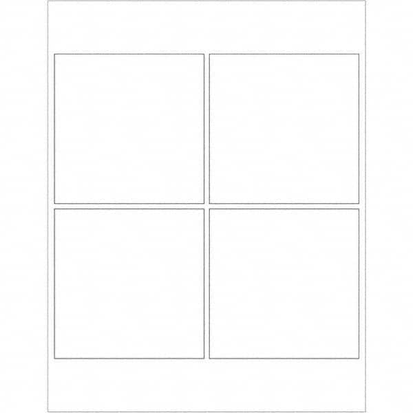 Tape Logic - Pack of (4), 100 Sheet 4" x 4" White Polyester Weatherproof Labels - Eagle Tool & Supply