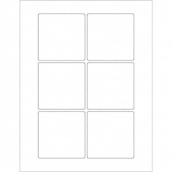 Tape Logic - Pack of (6), 100 Sheet 3" x 3" White Polyester Weatherproof Labels - Eagle Tool & Supply