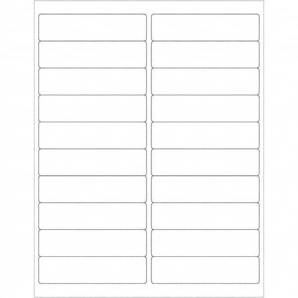 Tape Logic - Pack of (20), 100 Sheet 4" x 1" White Polyester Weatherproof Labels - Eagle Tool & Supply