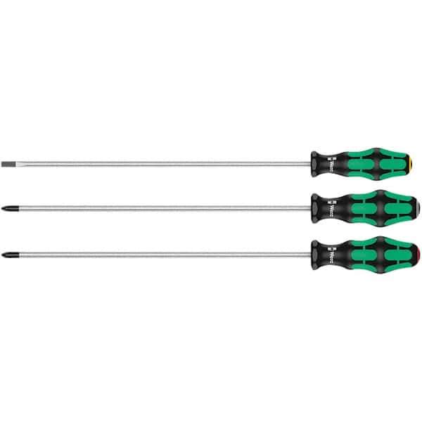 Wera - Screwdriver Sets Screwdriver Types Included: Pozidriv; Slotted; Phillips Number of Pieces: 3 - Eagle Tool & Supply