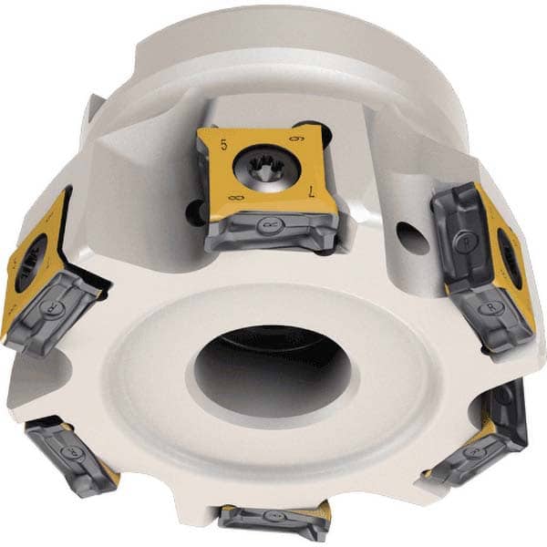 Indexable Square-Shoulder Face Mill: T890HT FLND4.0121.5R13, 4'' Cut Dia, 1.5000″ Arbor Hole Dia, 0.3740″ Max Cutting Depth Uses 12, LN.T 1306 Inserts, Through Coolant, Series T890HT