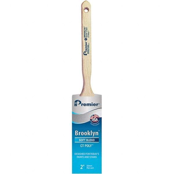 Premier Paint Roller - 2" Tapered Polyester Sash Brush - 2-11/16" Bristle Length, 7" Wood Sash Handle - Eagle Tool & Supply