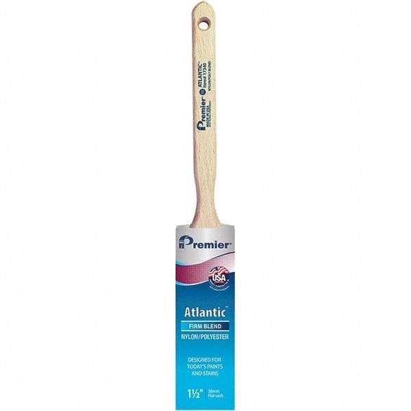 Premier Paint Roller - 1-1/2" Tapered Nylon/Polyester Sash Brush - 2-7/16" Bristle Length, 7" Wood Sash Handle - Eagle Tool & Supply