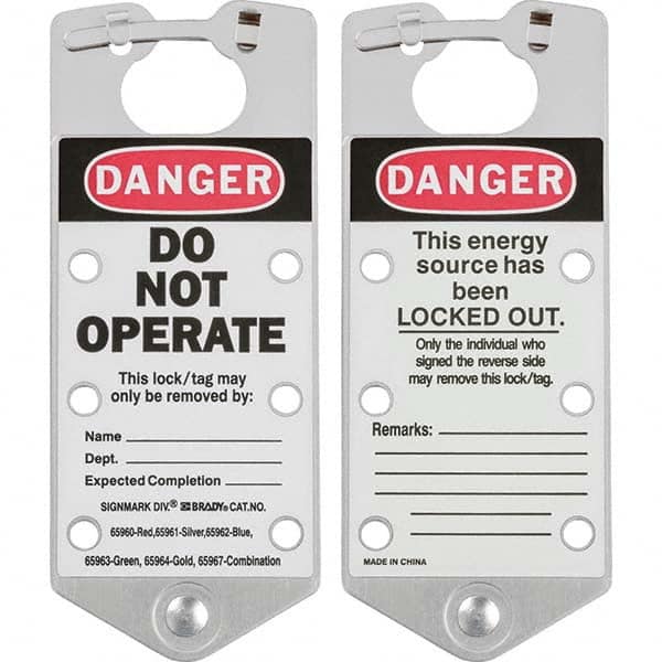 Brady - 1 5-Piece Single Jaw 1.429" Jaw Diam 6 Padlock Aluminum Lockout Hasp - Eagle Tool & Supply
