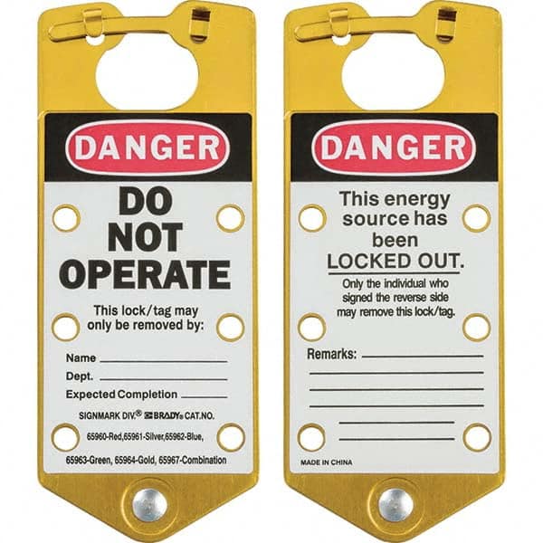Brady - 1 5-Piece Single Jaw 1.429" Jaw Diam 6 Padlock Aluminum Lockout Hasp - Eagle Tool & Supply