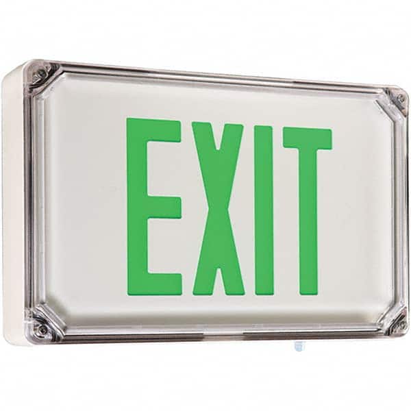 Hubbell Lighting - Illuminated Exit Signs Number of Faces: 2 Letter Color: Green - Eagle Tool & Supply