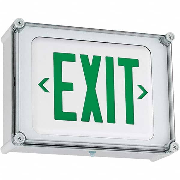 Hubbell Lighting - Illuminated Exit Signs Number of Faces: 1 Letter Color: Green - Eagle Tool & Supply