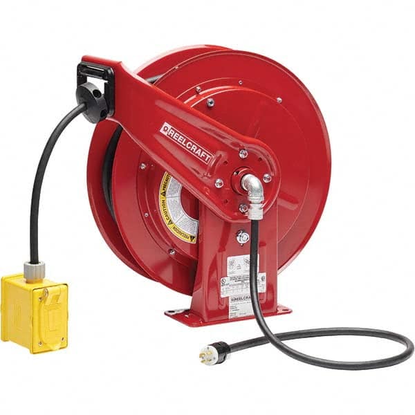 Reelcraft - Cord & Cable Reels End Type: Duplex Outlet Box with GFCI Cable Length (Feet): 75 - Eagle Tool & Supply