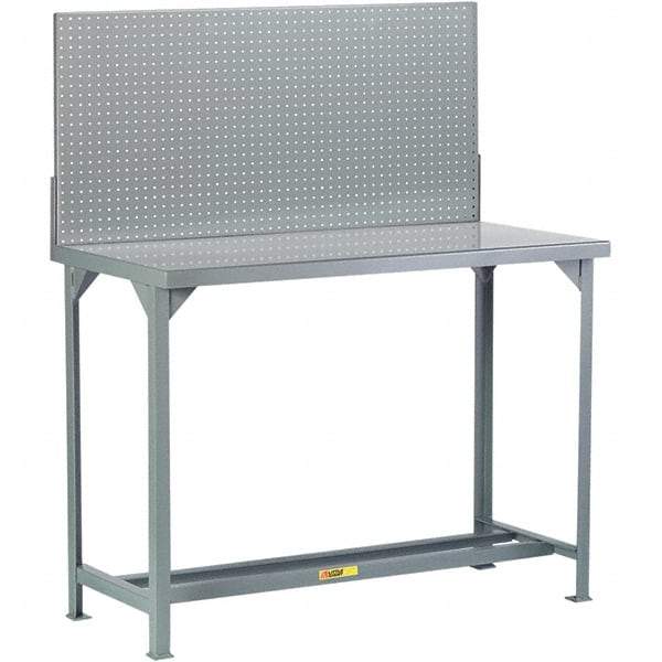 Little Giant - 72 Wide x 30" Deep x 60" High, Steel Workbench with Pegboard - Fixed Legs - Eagle Tool & Supply