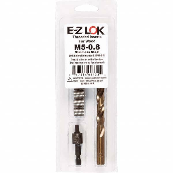 E-Z LOK - Thread Repair Kits Insert Thread Size (mm): M5x0.80 Includes Drill: Yes - Eagle Tool & Supply