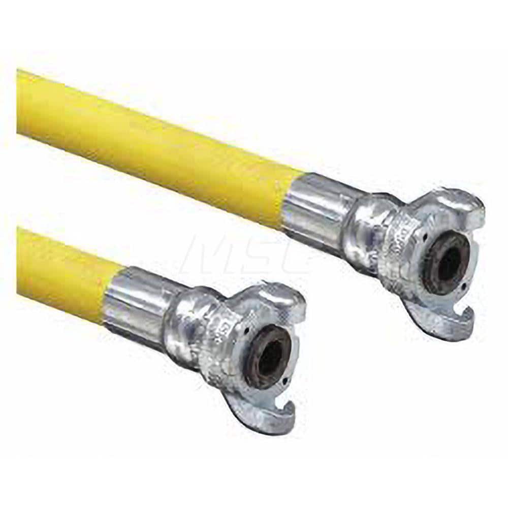 Multi-Purpose Hose: 3/4″ ID, 1.133″ OD, 50 ™ Long - Crowfoot Ends, 300 Max psi, -40 to 212 ° F;, Yellow