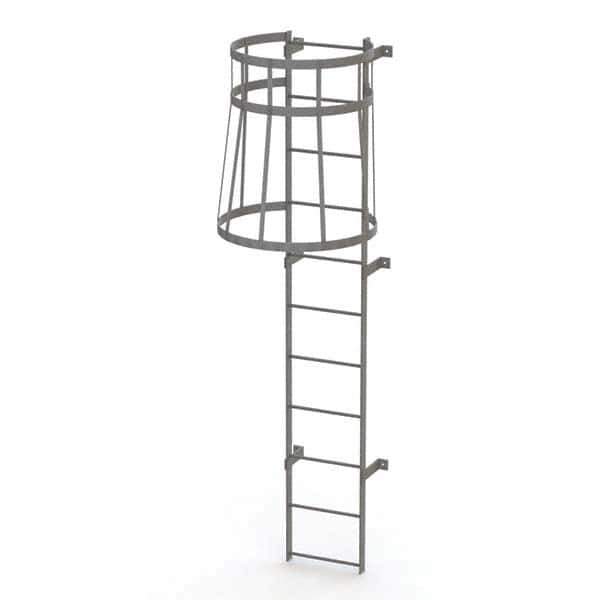 TRI-ARC - Rolling & Wall Mounted Ladders & Platforms Type: Fixed Ladder Style: Safety Cage - Eagle Tool & Supply
