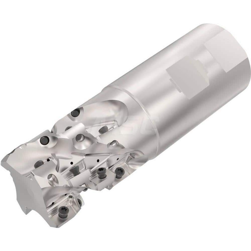 Indexable Square-Shoulder End Mill: R2176902003224XO164A, 2.0000'' Cut Dia, 2.2440'' Max Depth of Cut, 2.0000'' Shank Dia, Weldon Flat Shank Uses 16, High Pressure,