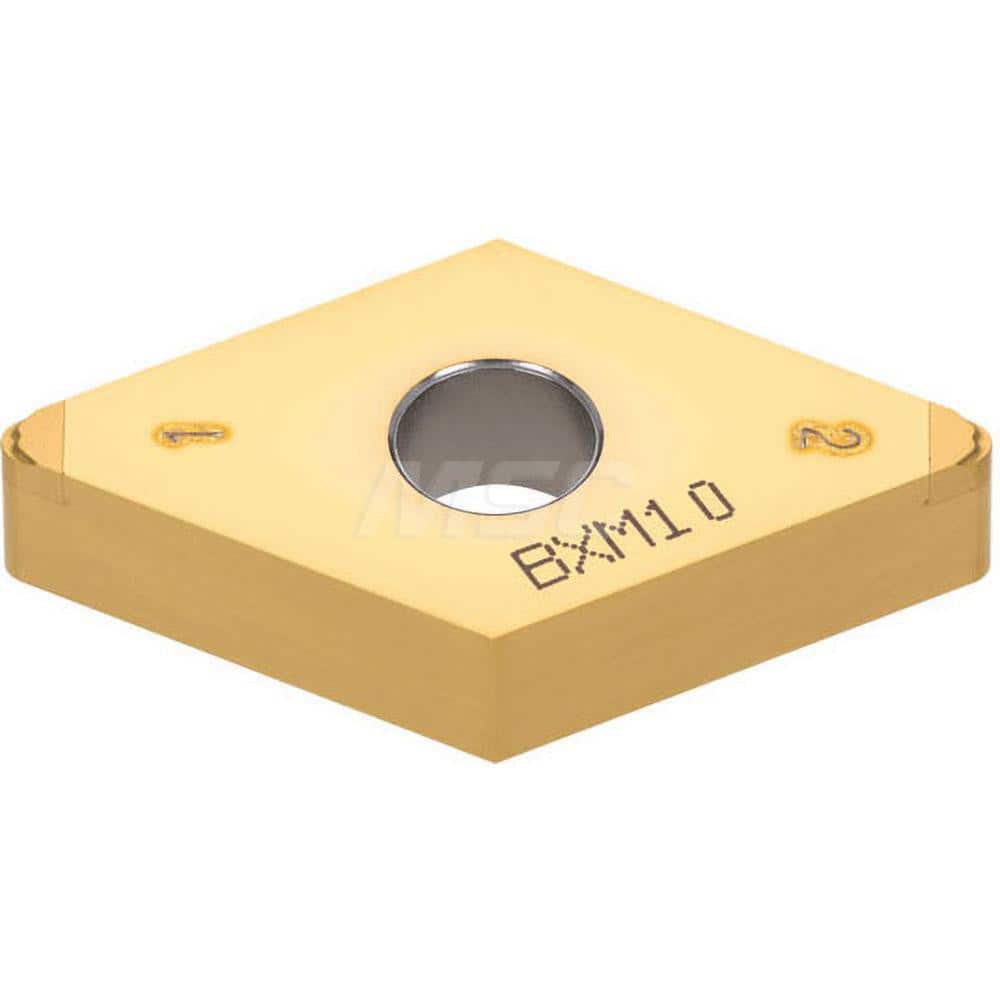 Turning Insert: 2QP-DNGM432HP BXM10, Polycrystalline Cubic Boron Nitride TiCN Finish, Neutral, 1/2″ Inscribed Circle, 0.0310″ Corner Radius, 55.0 ° N/A Diamond, Series DNGM