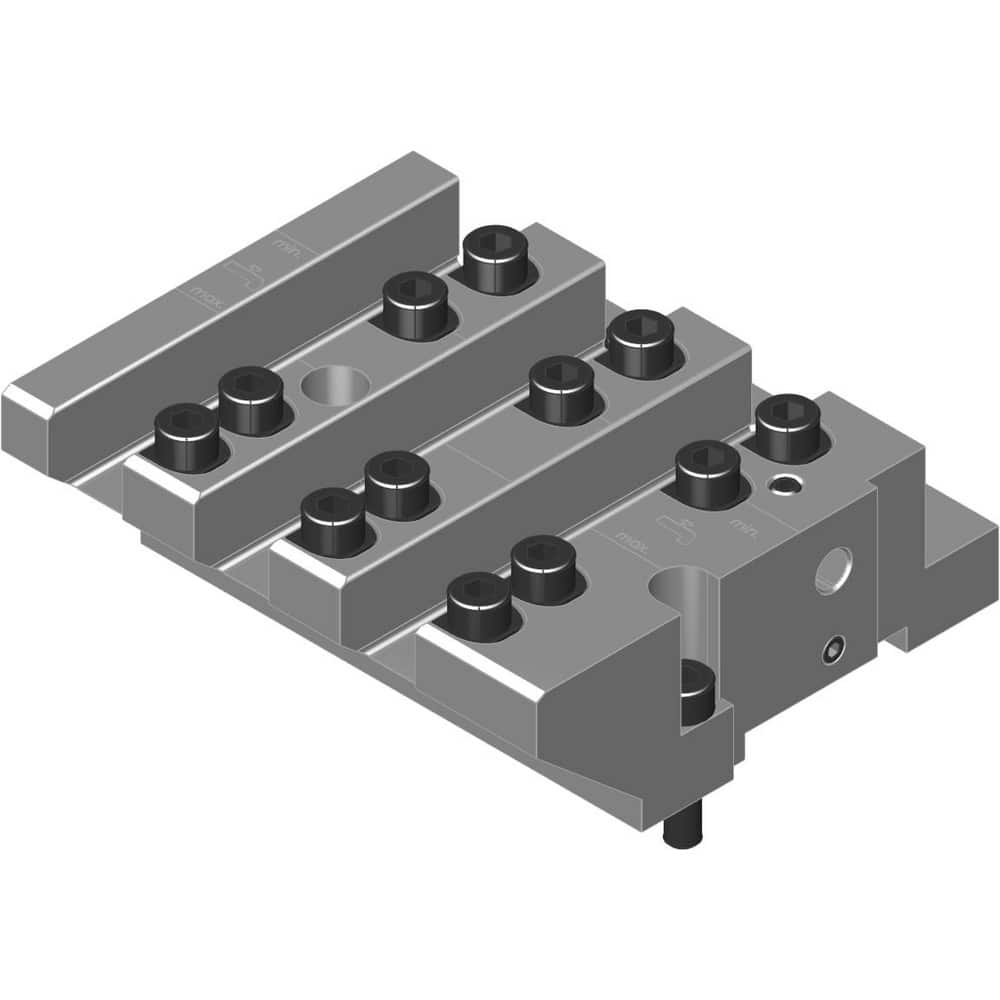 Swiss Gang Plates; Machine Compatibility: Tornos; For Use With: Tornos GT26B; Number of Stations: 3; Quick Change: Yes; Material: Alloy Steel; Station Size: 3x16mm; Additional Information: Only ARNO split-shank ™FAST CHANGE ™ tool holders and fixed stops