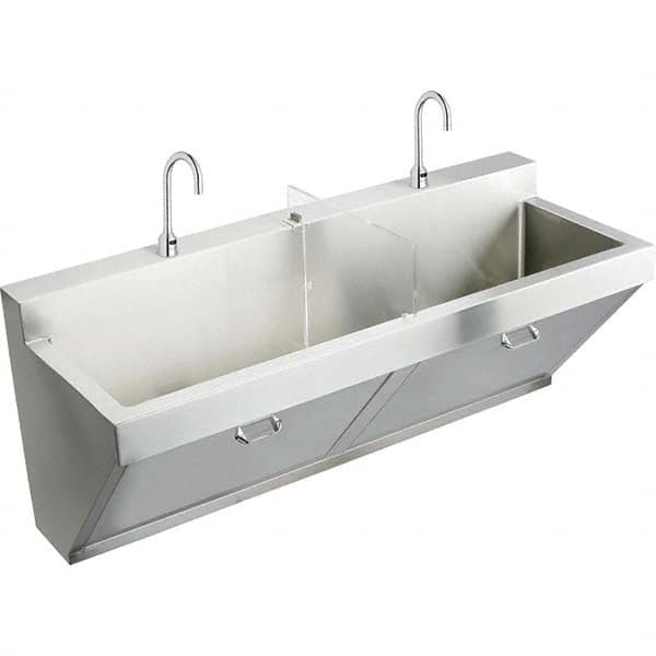 ELKAY - Stainless Steel Sinks Type: Surgeon's Scrub Sink Outside Length: 60 (Inch) - Eagle Tool & Supply