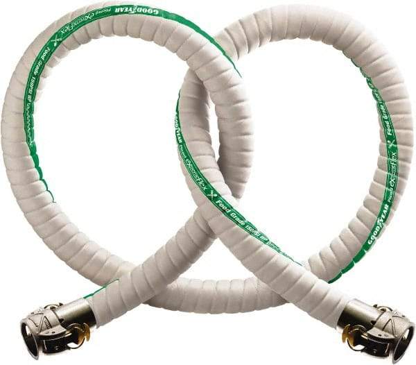 Continental ContiTech - 2" Inside x 2.4" Outside Diam, Food & Beverage Hose - 2" Bend Radius, White, 150 Max psi, 100' Coil Length, 29 Vacuum Rating - Eagle Tool & Supply