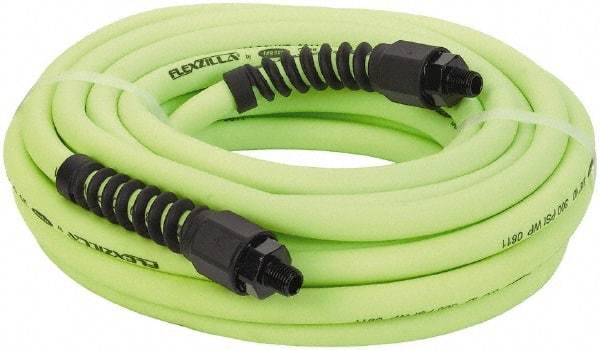 Legacy - 3/8" ID x 0.61" OD 25' Long Multipurpose Air Hose - MNPT x MNPT Ends, 300 Working psi, 150°, 1/4" Fitting, Green - Eagle Tool & Supply