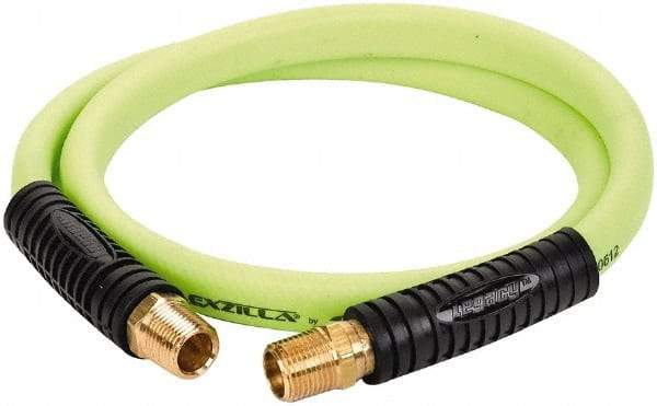Legacy - 1/2" ID x 0.74" OD 4' Long Lead-In Whip Hose - FNPT x MNPT Swivel Ends, 300 Working psi, 140°, 1/2" Fitting, Green - Eagle Tool & Supply