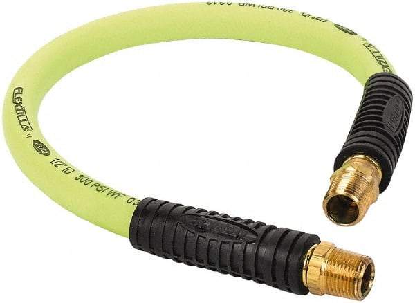 Legacy - 1/2" ID x 0.74" OD 2' Long Lead-In Whip Hose - FNPT x MNPT Swivel Ends, 300 Working psi, 140°, 1/2" Fitting, Green - Eagle Tool & Supply
