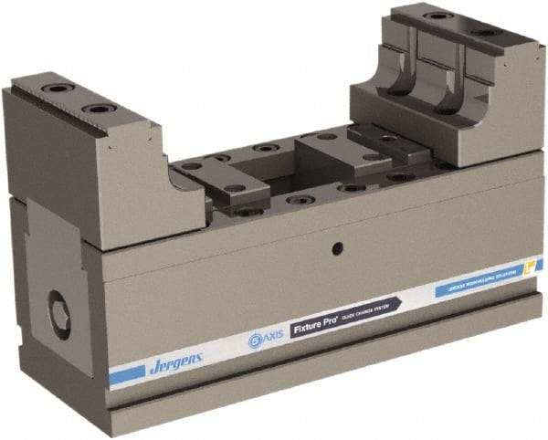 Jergens - 60mm Jaw Width, 150mm Max Jaw Opening, 23mm Throat Depth, Manual Precision Self Centering Vise - Steel - Eagle Tool & Supply