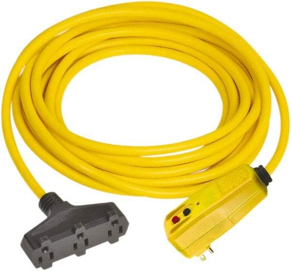 Tower - 3 Outlet, 125 Volt, 15 Amp Rating, Right Angle, Commercial, Industrial GFCI - 25 Ft. Long Cord - Eagle Tool & Supply