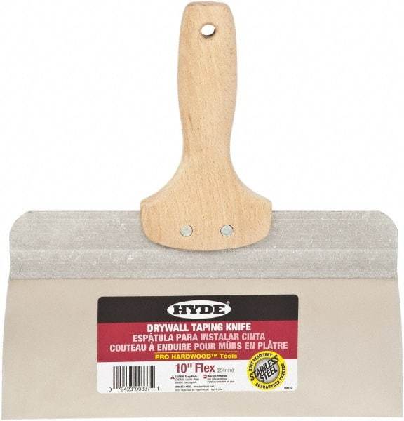 Hyde Tools - 10" Wide Flexible Blade Stainless Steel Joint Knife - Flexible, Hardwood Handle - Eagle Tool & Supply